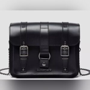 Dr. Martens Black Leather Satchel Crossbody Bag